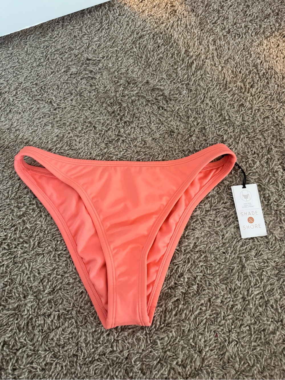 Shade & Shore Coral-Orange Bikini Bottom